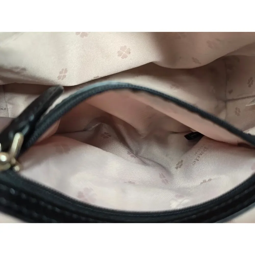 Kate Spade New York Crossbody Purse Black White Leather‎ Shoulder Bag Medium